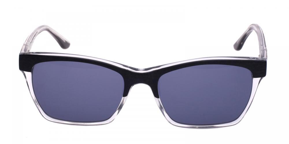 Charleville Black/Crystal Rectangle Acetate Sunglasses