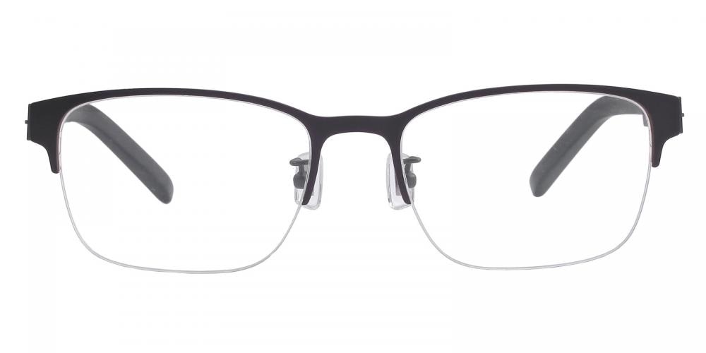 Beck Gunmetal Oval Titanium Eyeglasses