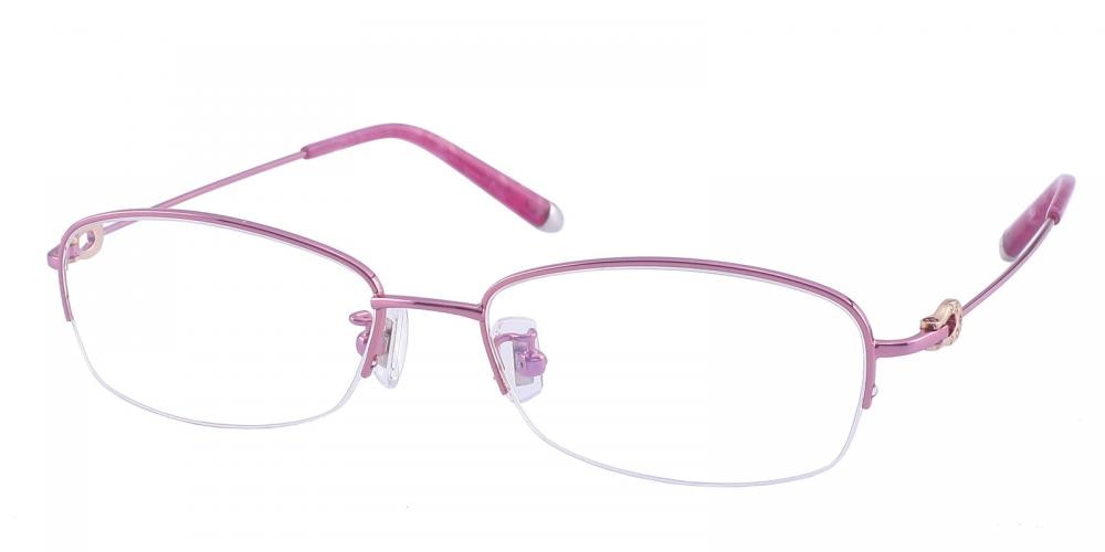 Betty Pink Oval Titanium Eyeglasses