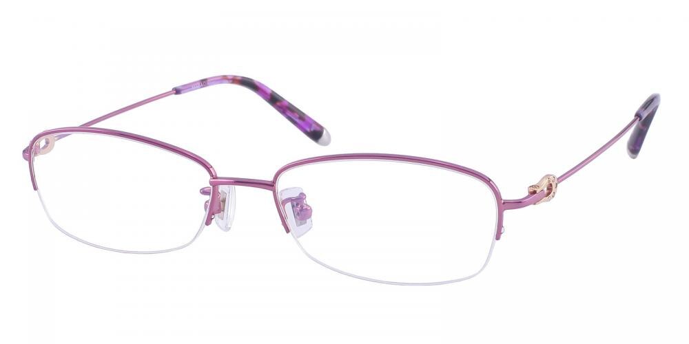 Betty Purple Oval Titanium Eyeglasses