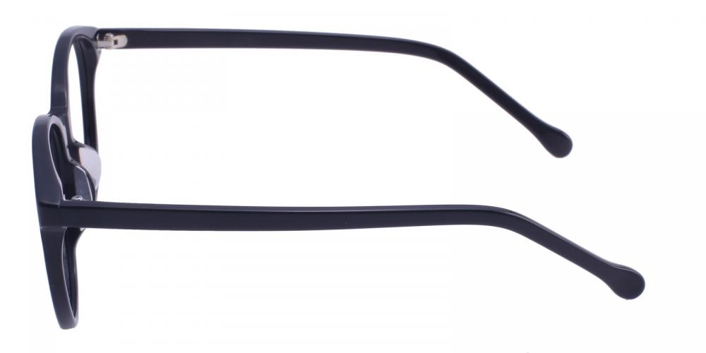 Eudora Black Round Acetate Eyeglasses