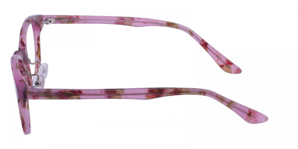 Elvira Pink Round Acetate Eyeglasses