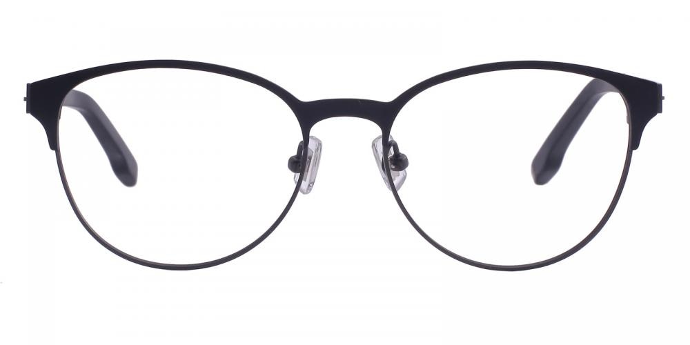 Macon Black Classic Wayframe Titanium Eyeglasses