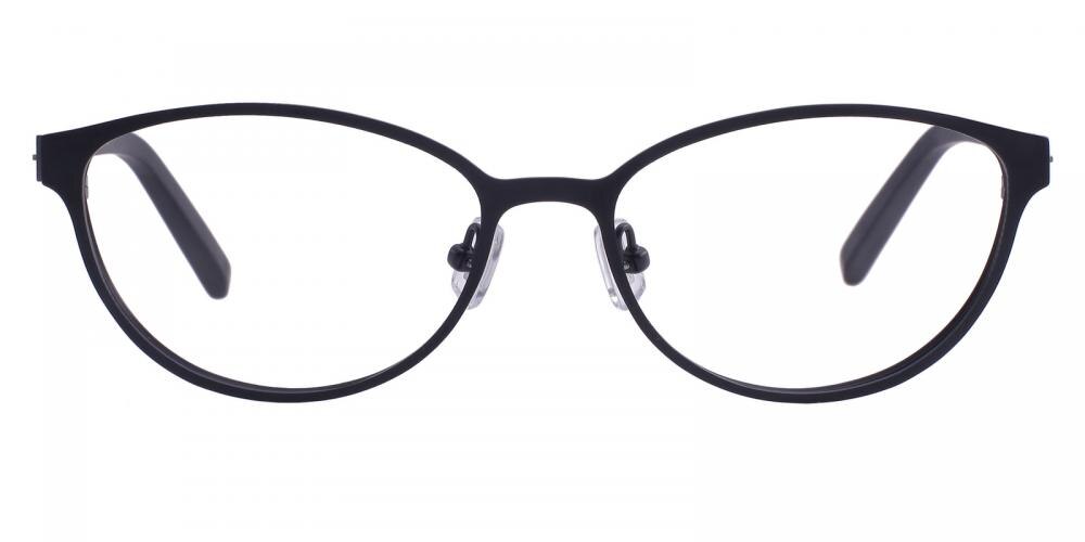Candice Black Oval Titanium Eyeglasses
