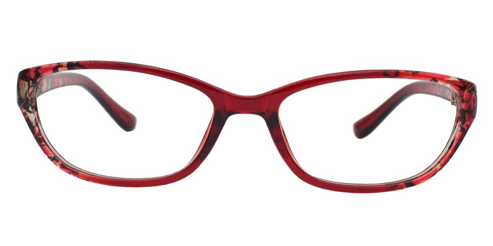 Gemma Red Rectangle Plastic Eyeglasses