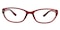 Gemma Red Rectangle Plastic Eyeglasses