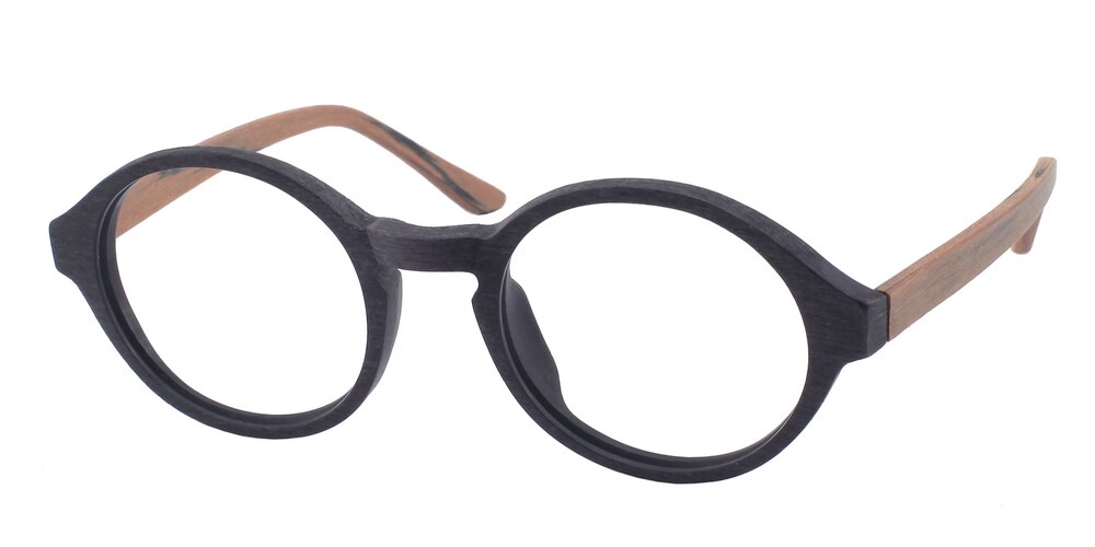 Gloversville Black/Brown Round Acetate Eyeglasses