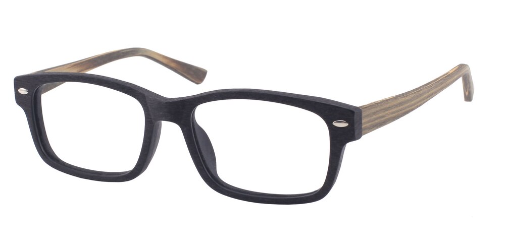 Lombard Black/Yellow Rectangle Acetate Eyeglasses
