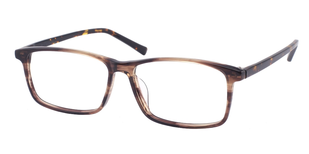 Evanston Brown Rectangle Acetate Eyeglasses