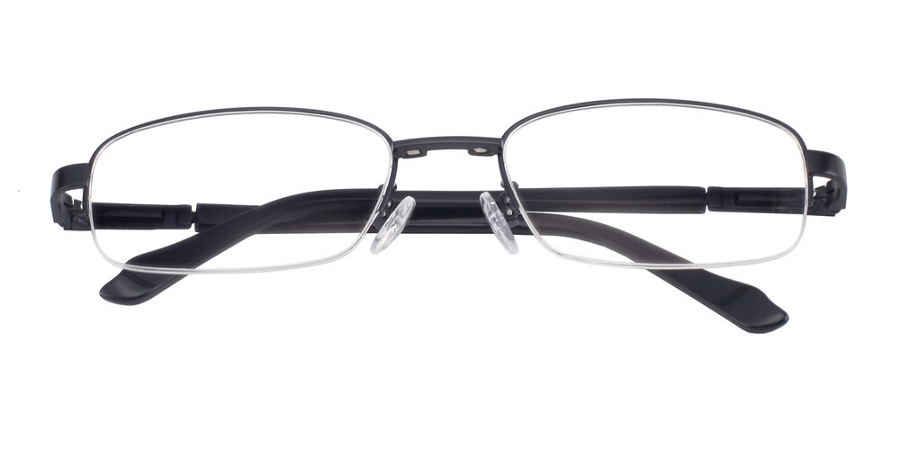 Humphrey clip-on Black Rectangle Metal Eyeglasses