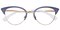 Shreveport Blue Cat Eye Metal Eyeglasses