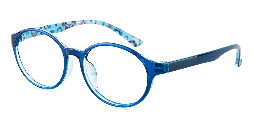 Hattiesburg Blue Round TR90 Eyeglasses
