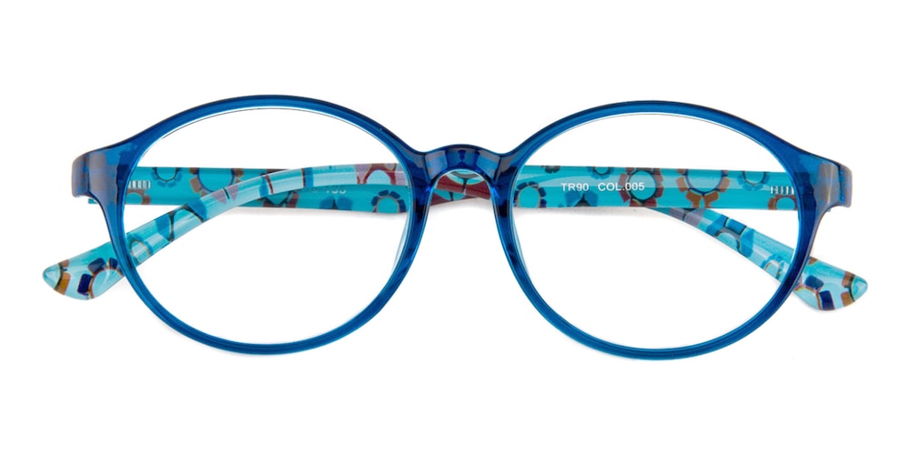 Hattiesburg Blue Round TR90 Eyeglasses