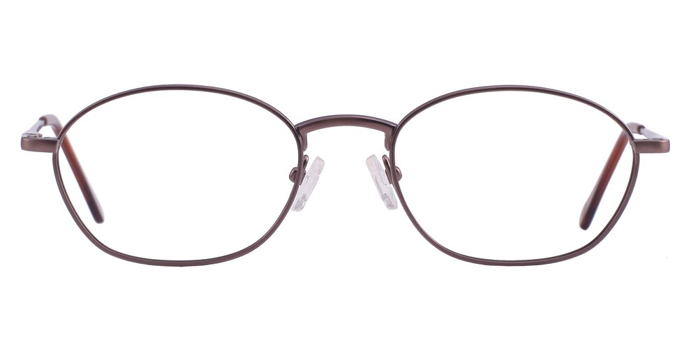 Arnold Brown Oval Titanium Eyeglasses