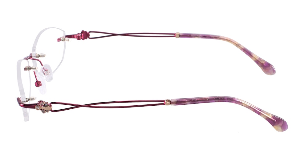 Caroline Purple Oval Metal Eyeglasses