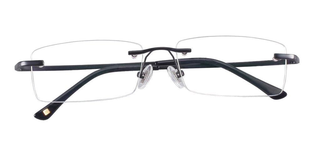 Elma Black Rectangle Metal Eyeglasses
