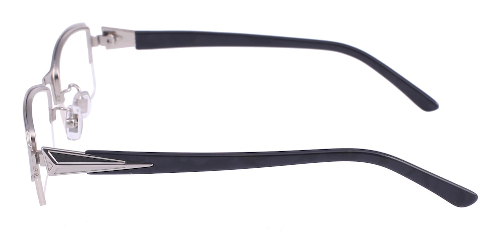 Nazavian Silver Rectangle Metal Eyeglasses