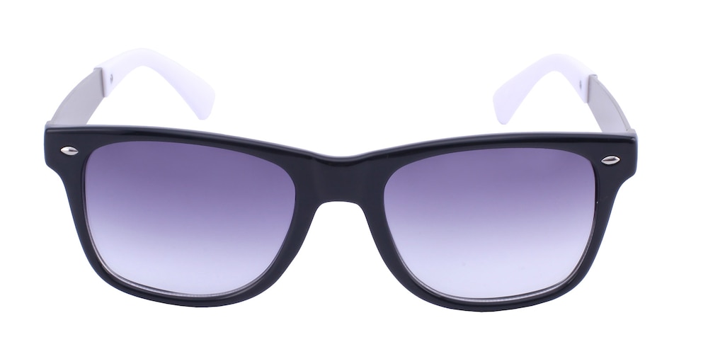 Norwalk Black/White Classic Wayframe Plastic Sunglasses