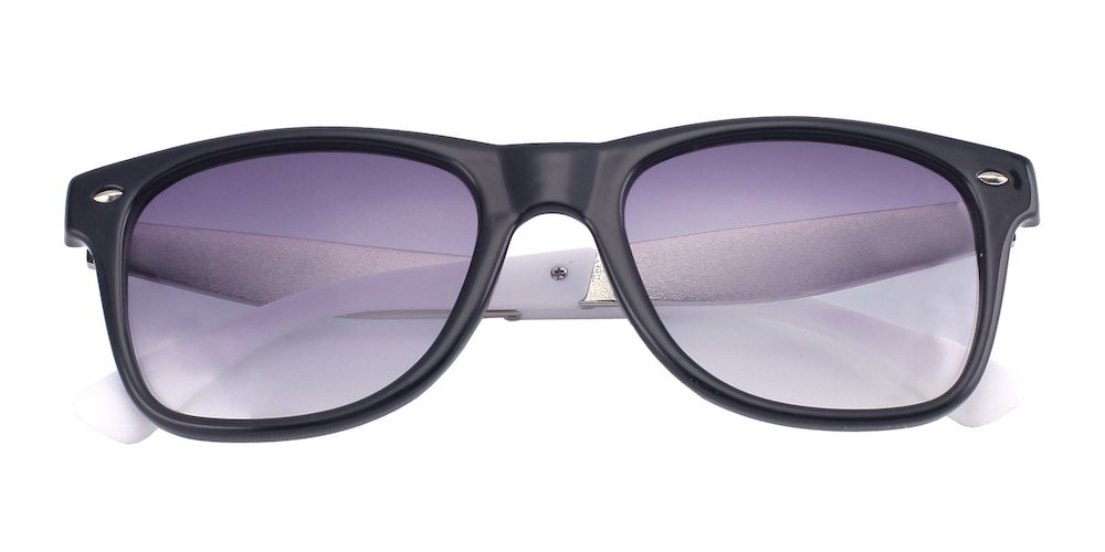 Norwalk Black/White Classic Wayframe Plastic Sunglasses