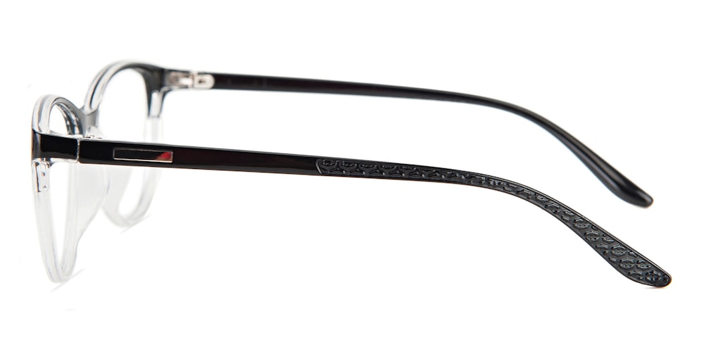 Redwing Black/Crystal Oval Plastic Eyeglasses