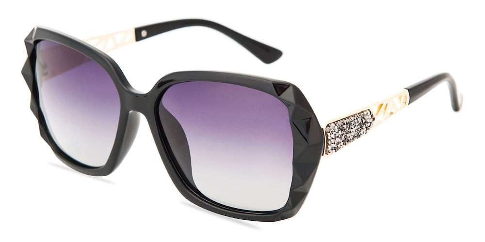 Jodie Black Square Plastic Sunglasses