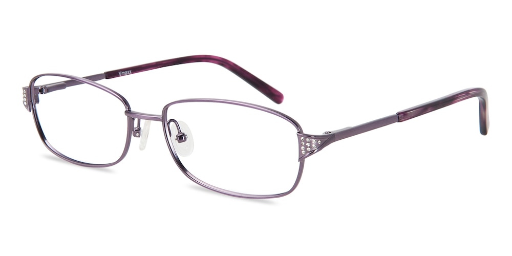 Adela Purple Oval Metal Eyeglasses