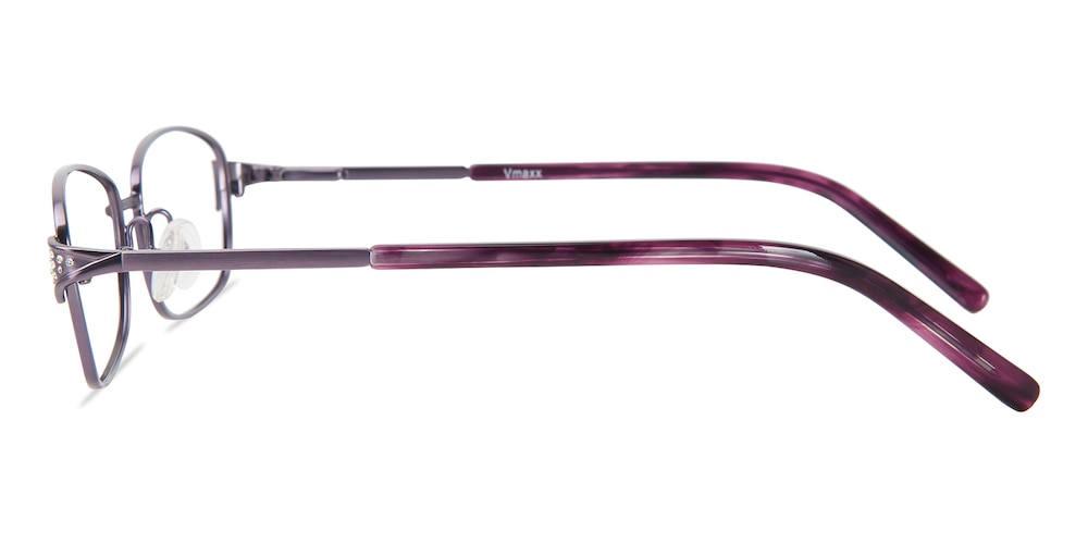 Adela Purple Oval Metal Eyeglasses
