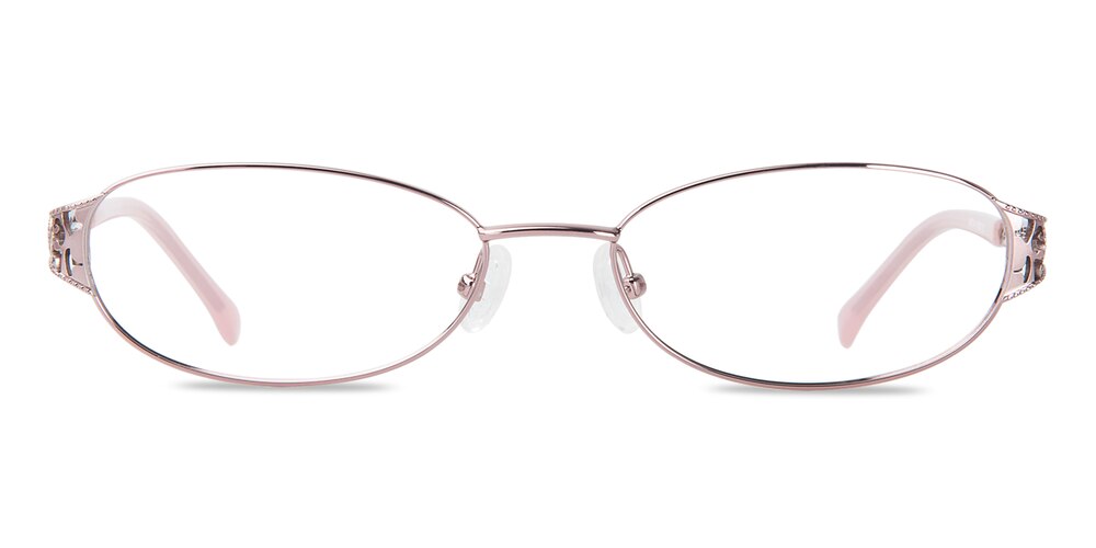 Christine Pink Oval Metal Eyeglasses