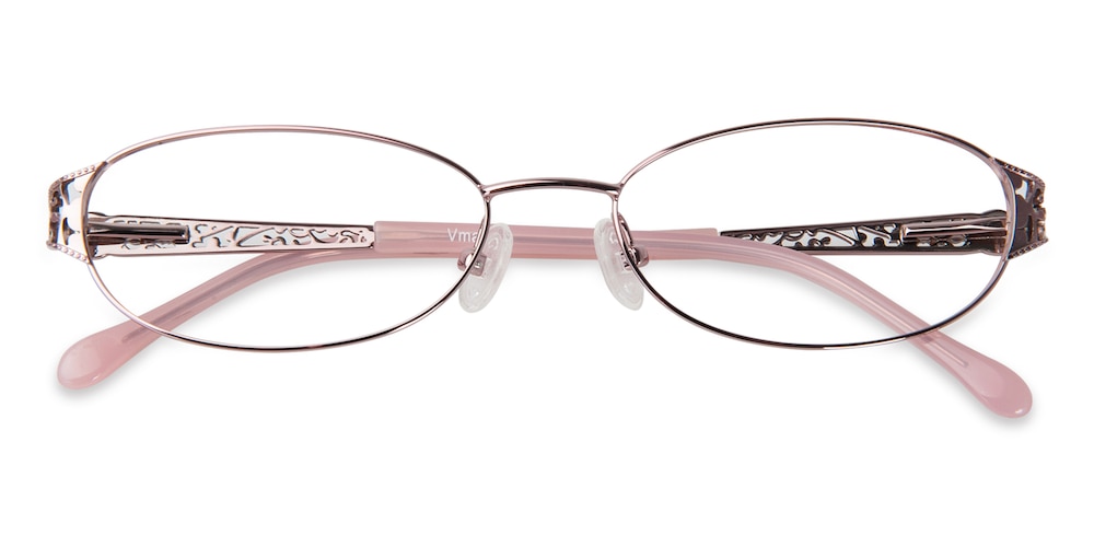 Christine Pink Oval Metal Eyeglasses