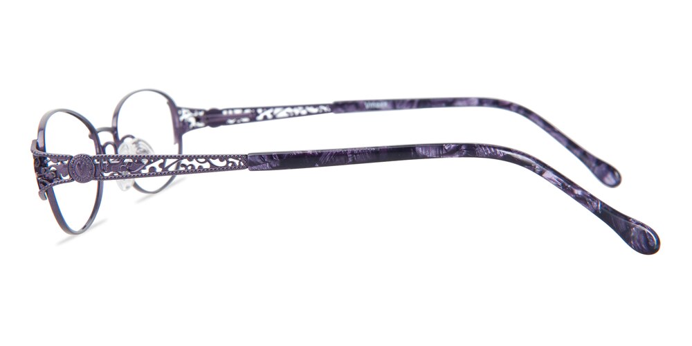 Christine Purple Oval Metal Eyeglasses