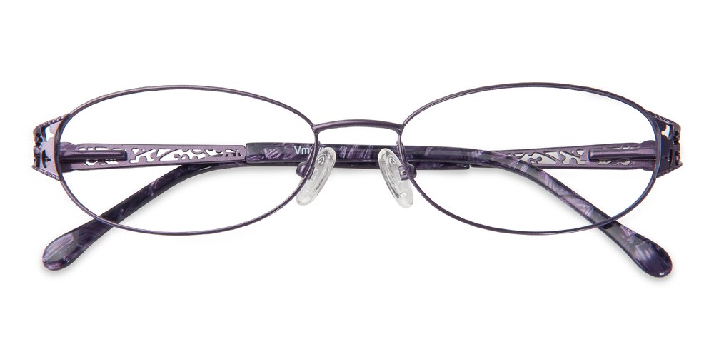 Christine Purple Oval Metal Eyeglasses