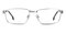 Bert Silver Rectangle Metal Eyeglasses