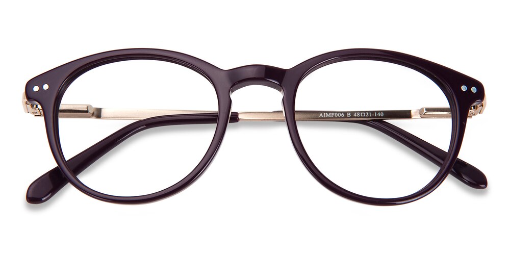 Frances Purple Round Acetate Eyeglasses