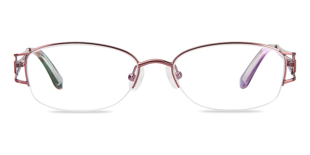Dawn Pink Oval Metal Eyeglasses