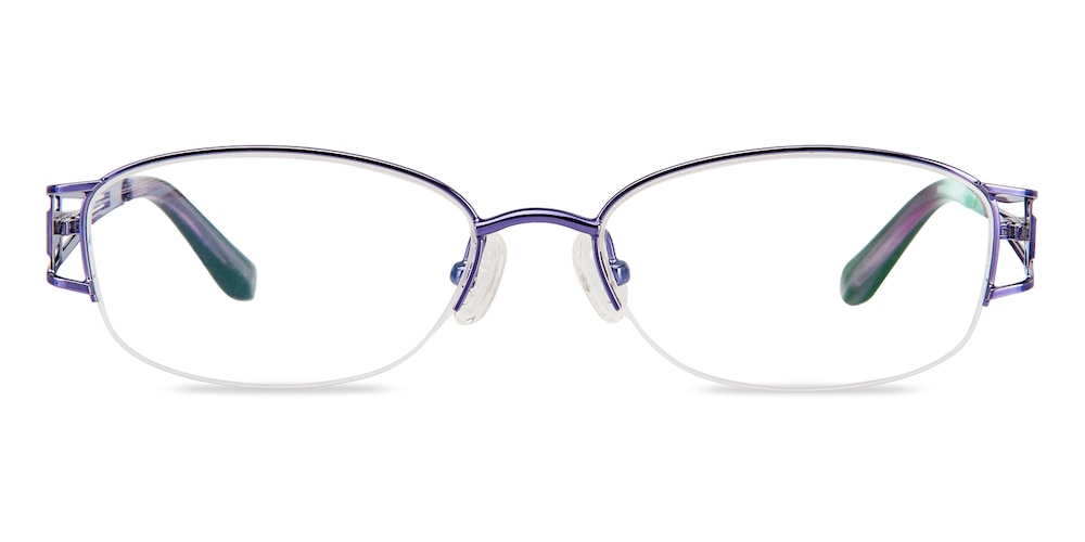 Dawn Purple Oval Metal Eyeglasses