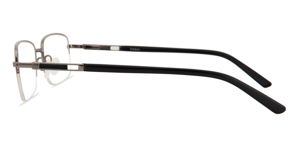 Cash Gunmetal Rectangle Metal Eyeglasses