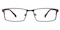 Evan Brown Rectangle Titanium Eyeglasses