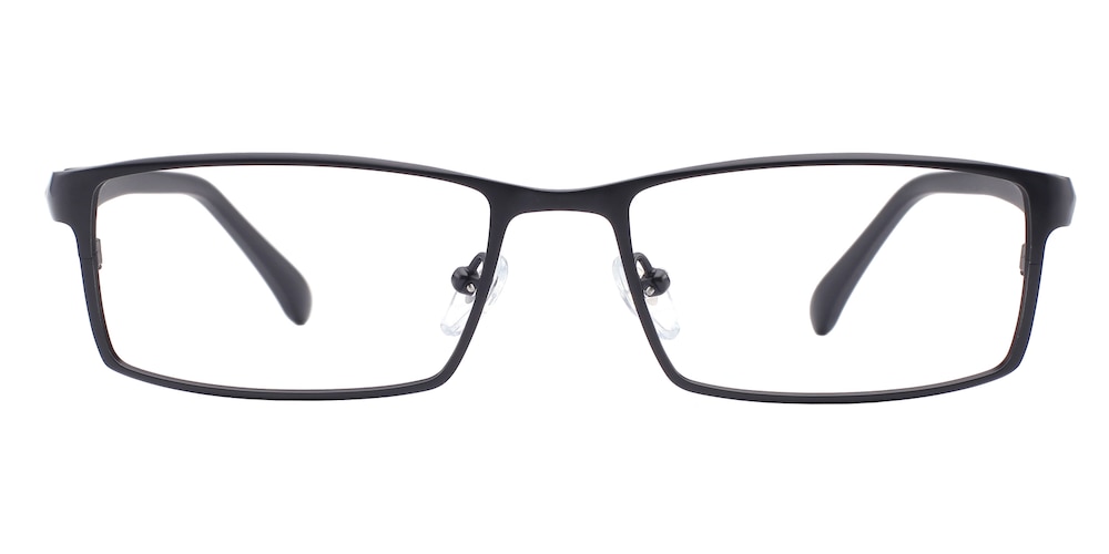 Evan Black Rectangle Titanium Eyeglasses