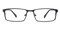Evan Black Rectangle Titanium Eyeglasses