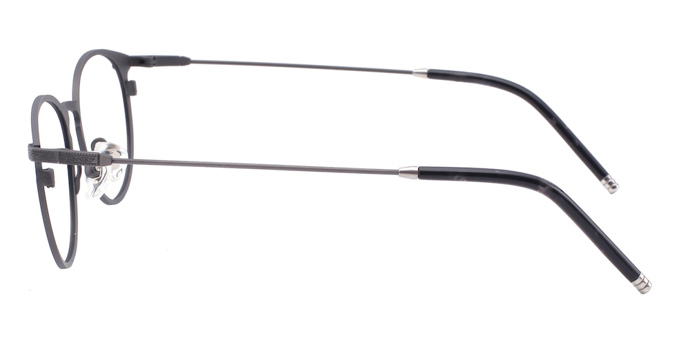 Worcester Black/Gunmetal Round Titanium Eyeglasses
