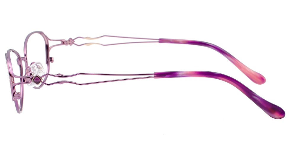 Bella Purple Oval Titanium Eyeglasses
