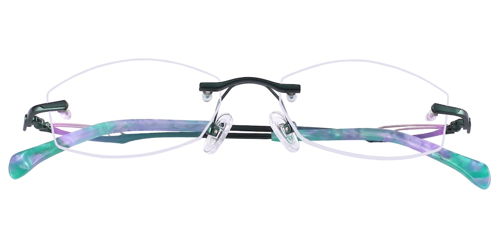 Eartha Green Oval Metal Eyeglasses