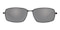 Berton Black(Silver mirror-coating ) Rectangle Metal Sunglasses
