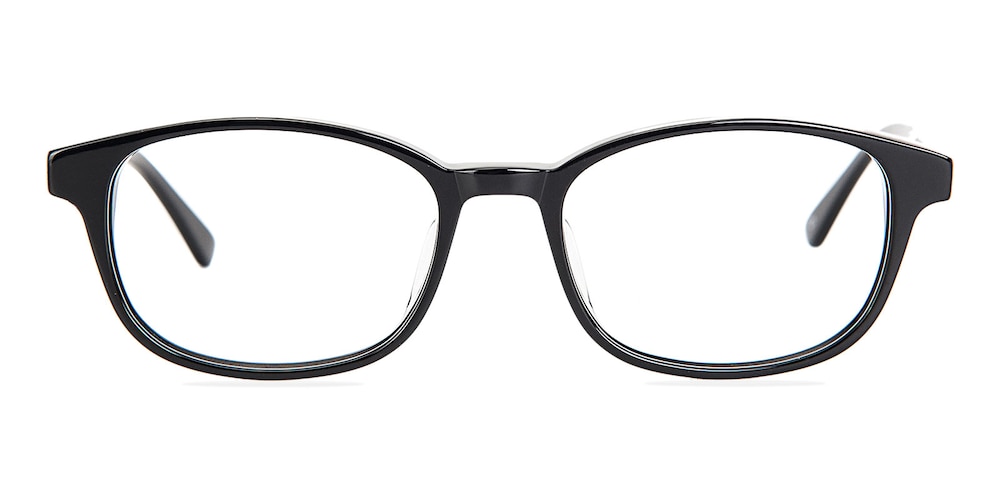 Hill Black Oval Acetate Eyeglasses