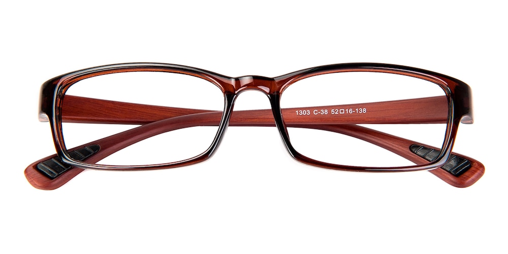 Annapolis Brown Rectangle Plastic Eyeglasses