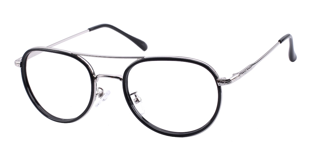 Perret Black/Silver Aviator TR90 Eyeglasses