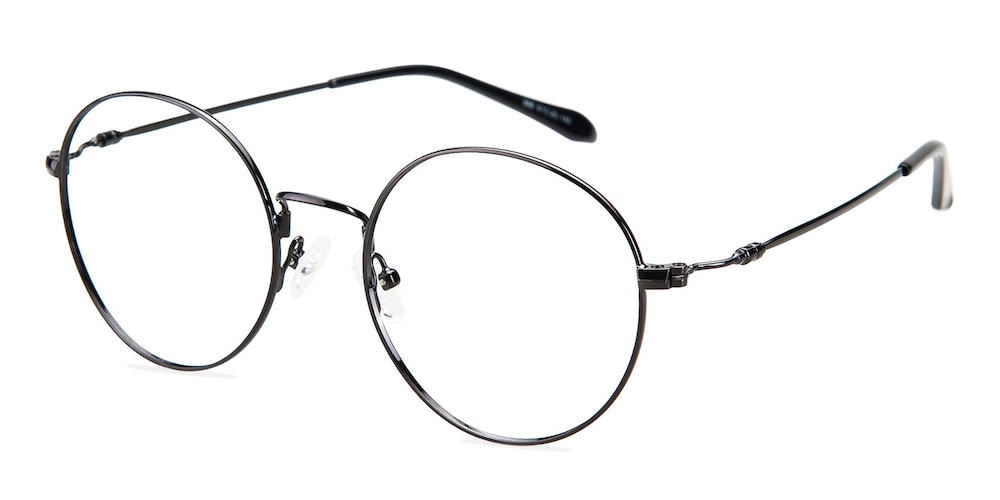 Key Black Round Metal Eyeglasses