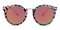 Edith Multicolor (Orange mirror-coating) Round Plastic Sunglasses
