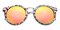 Edith Multicolor (Orange mirror-coating) Round Plastic Sunglasses