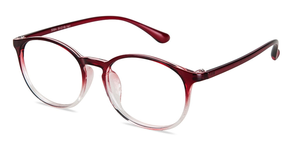 Cumber Red/Crystal Round TR90 Eyeglasses